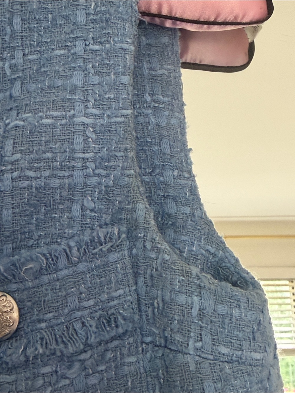 Veronica Beard Light Blue Textured Tweed Shift Dress - Picture 5 of 9